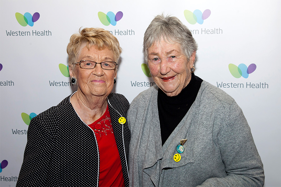 June Hansen (left) and Betty Millett have won national and state awards for their extraordinary devotion to volunteer work at Footscray Hospital.